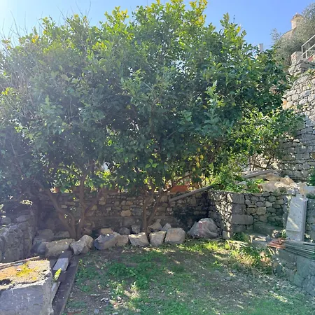 Stone Within Ancient Castle Walls Surrounded By A Lush Garden With Stunning Sea Village And Palmaria Views Sunlit Day * Porto Venere
